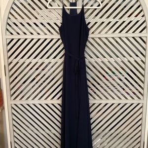 Bishop and Young Navy maxi dress with tie belt. XS